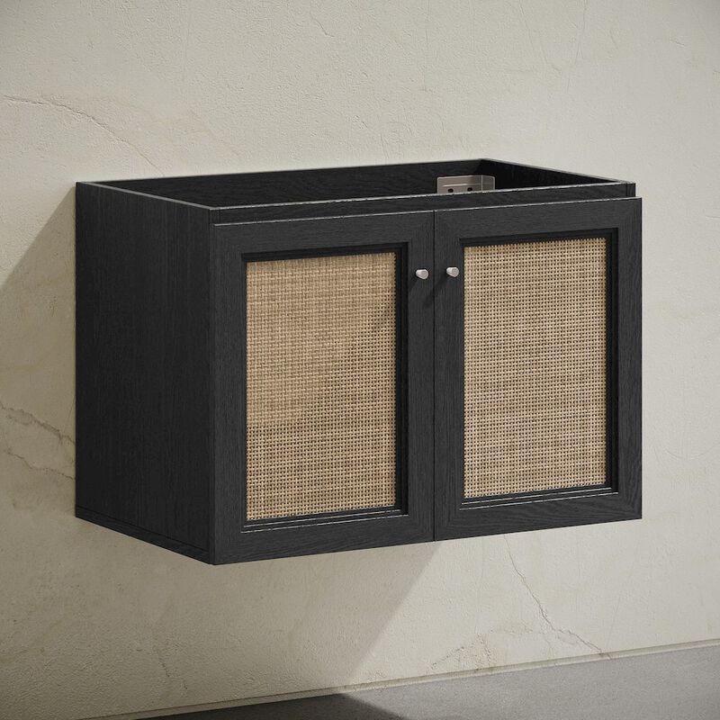 Classe 30" Wall-Mounted Bathroom Vanity in Black Oak without Sink Top image number 2