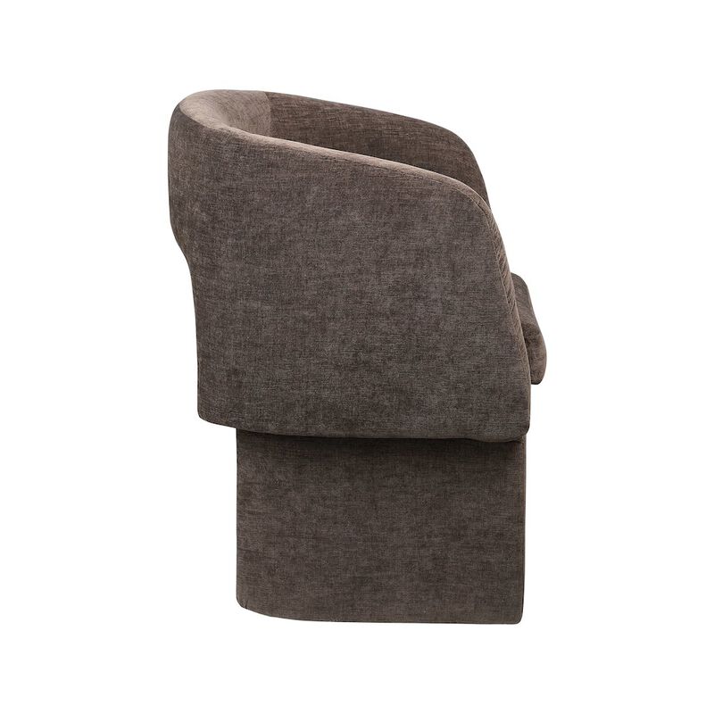 Meridian Furniture Emmet Brown Chenille Fabric Dining Chair / Accent Chair