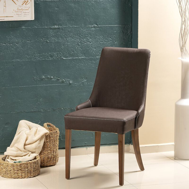 Decorotika Golden Chair-Brown & Walnut