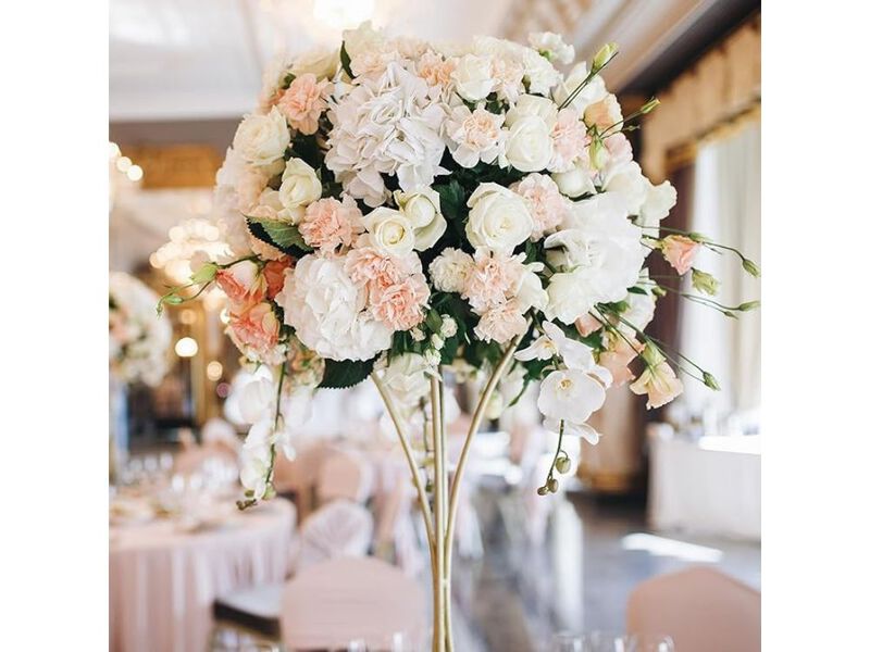 26 Piece Ivory Artificial Hydrangea Flower Heads Wedding Centerpiece Decor image number 1