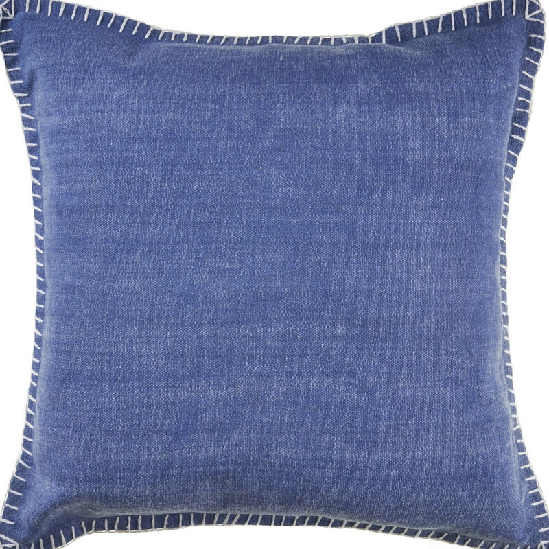 HomeRoots Set of Two Blue Cotton Throw Pillow image number 2