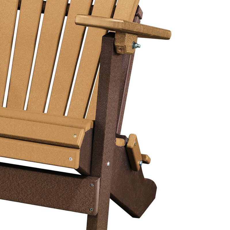 American Furniture Classics Fan Back Folding Adirondack Chair Made in the USA- Cedar, Tudor Brown