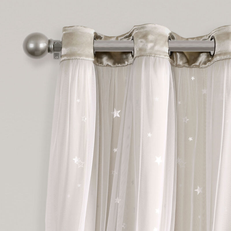 Star Sheer Insulated Grommet Blackout Window Curtain Panels image number 4