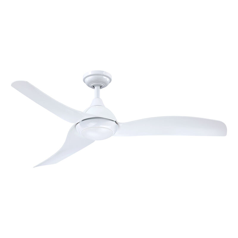 52 in. Modern Propeller Integrated LED White Ceiling Fan with Light and Remote
