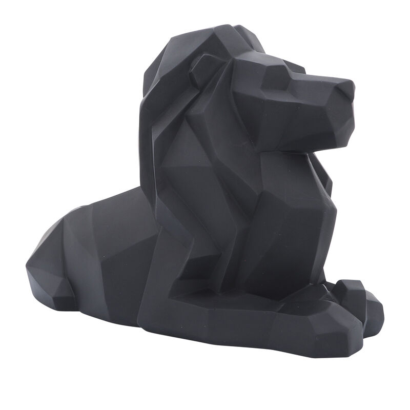 Resin 13" Laying Lion, Black image number 0