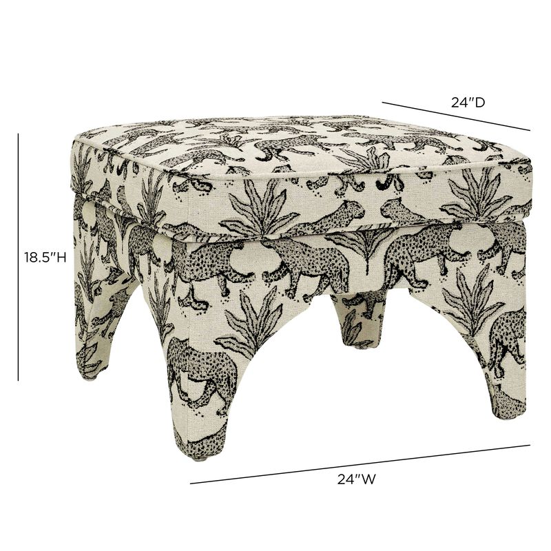 Raji Leopard Jacquard Ottoman image number 4