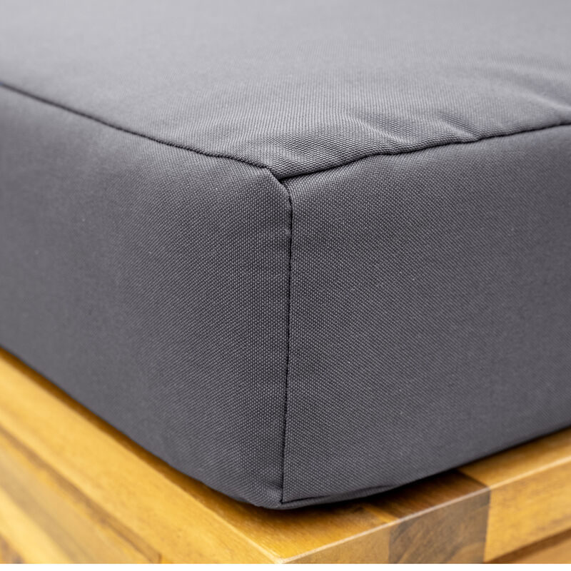 Whisen Acacia Wood Adjustable Backrest Outdoor Lounge Chair, Suitable for Gardens, Terraces, and Poolside Areas - Beige