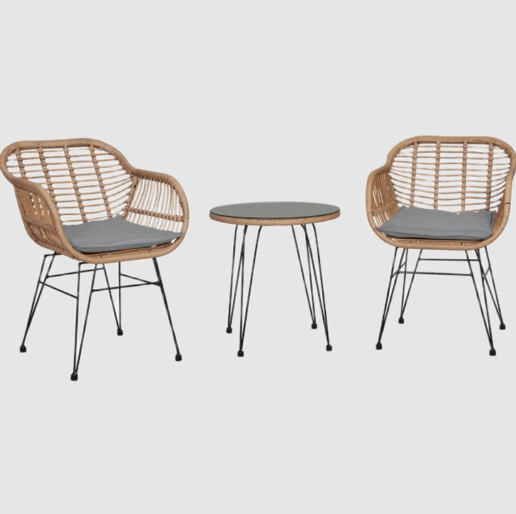 Antibes Gray 3-Piece Patio Set