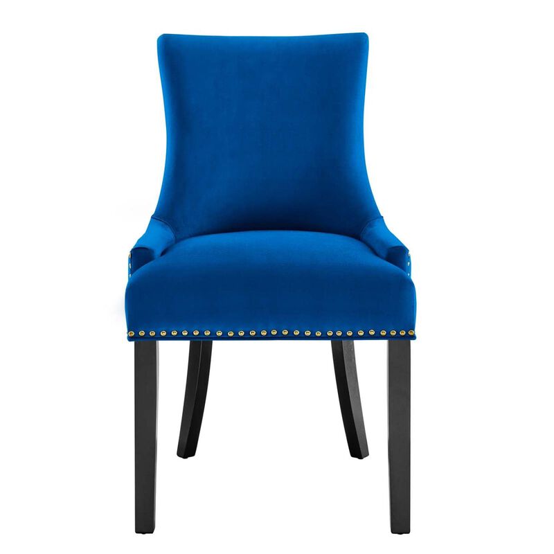 Modway Marquis 20.5" Velvet Dining Side Chairs in Navy/Black (Set of 2) image number 3