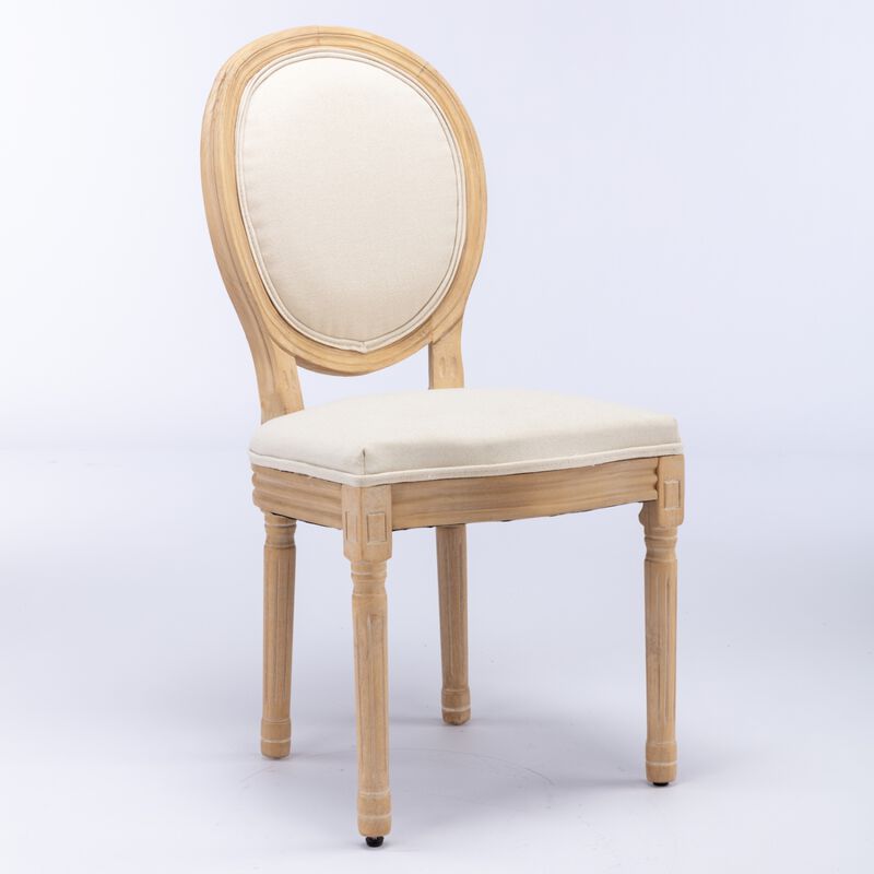 Streamdale Antique Linen Dining Chairs, Set of 2, Beige image number 2
