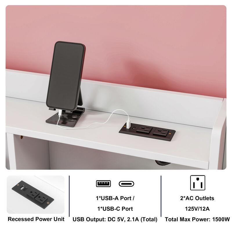 Whisen Twin Size House Floor Bed with Storage Shelves, LED Lights & Charging Station, Pine Wood Kids Platform Bed with Guardrails image number 5