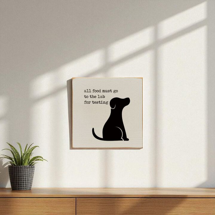 Pet Lover Wood Wall Sign All Food Must Go To The Lab For Testing Solid Pine Decor