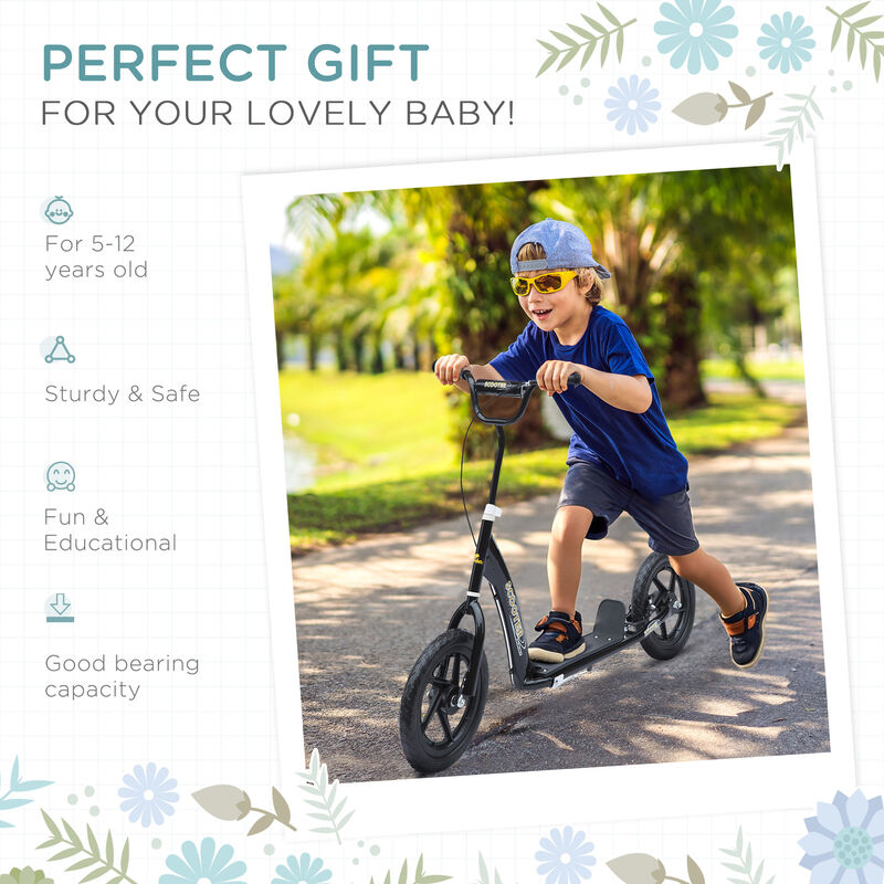 BreeBe Kick Scooter with Adjustable Height Handlebar, Non-slip Footplate, Big Wheels, Rear Brake image number 3