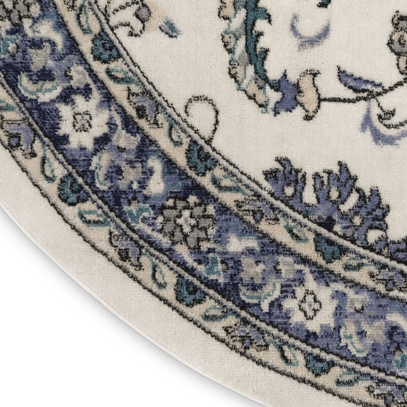 HomeRoots Round Floral Indoor Outdoor Area Rug image number 2