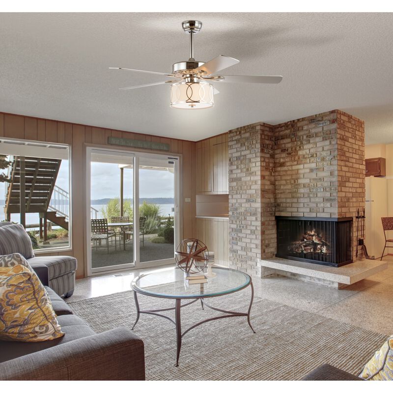 Circe Transitional Glam Drum Shade LED Ceiling Fan with Remote