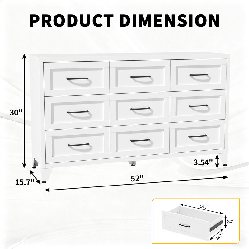 Kankes 9 Drawer Metal Dresser image number 3