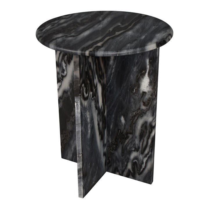 Javier 14" Contemporary Natural Marble Handmade X-Shaped End Table
