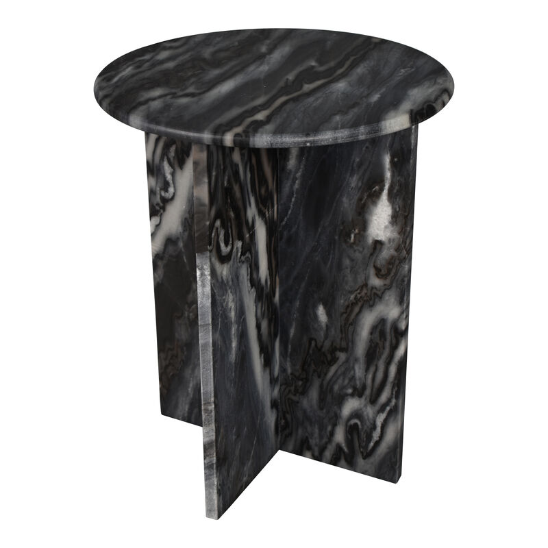 Javier 14" Contemporary Natural Marble Handmade X-Shaped End Table