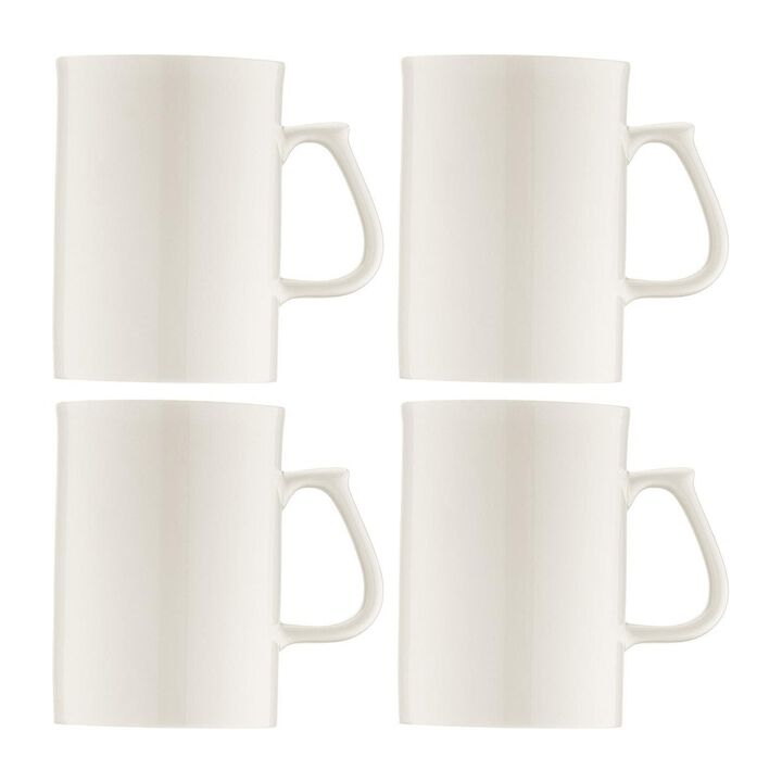Banquet dia.4.5" h:4" 10 oz. Round Warm White Vitrified Mug (Set of 4)
