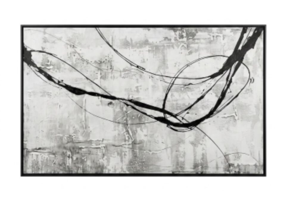 Abstract Framed Wall Art Living Room White Canvas Black Arts Decor Poster Hotel