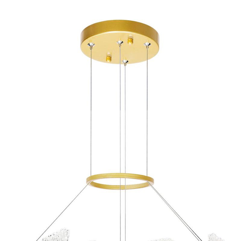 CWI Lighting Guadiana 32 in LED Satin Gold Chandelier