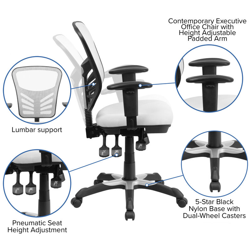 Nicholas Mid-Back Dark Gray Mesh Multifunction Executive Swivel Ergonomic Office Chair with Adjustable Arms image number 3