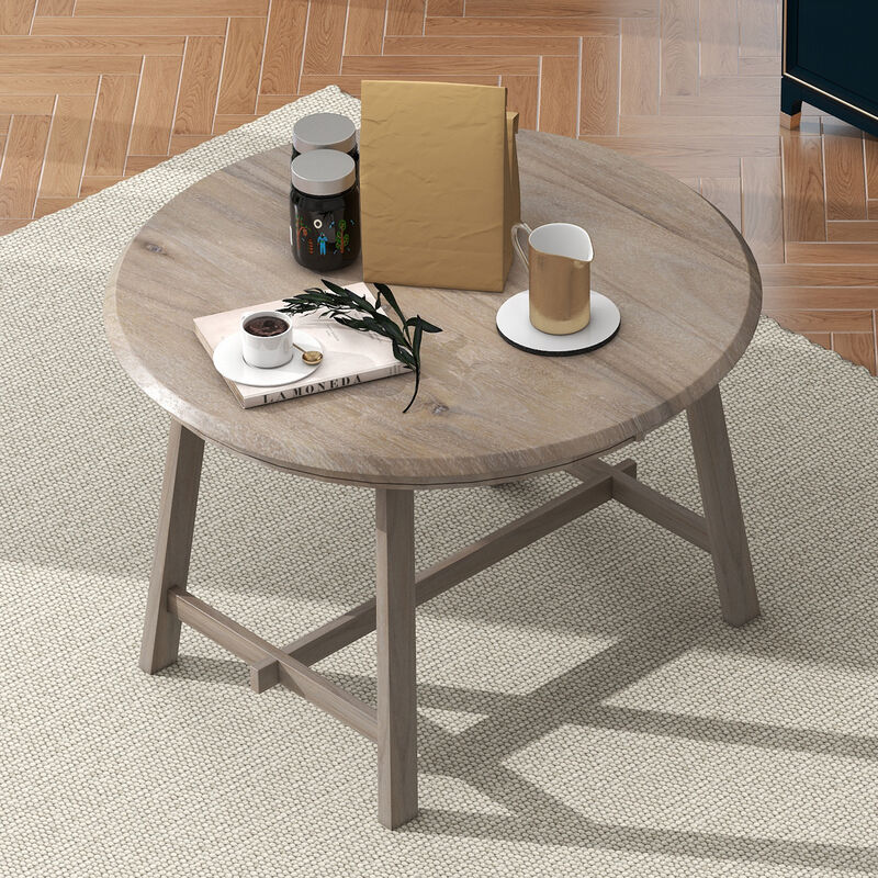 Merax Wood Round Extendable Dining Table