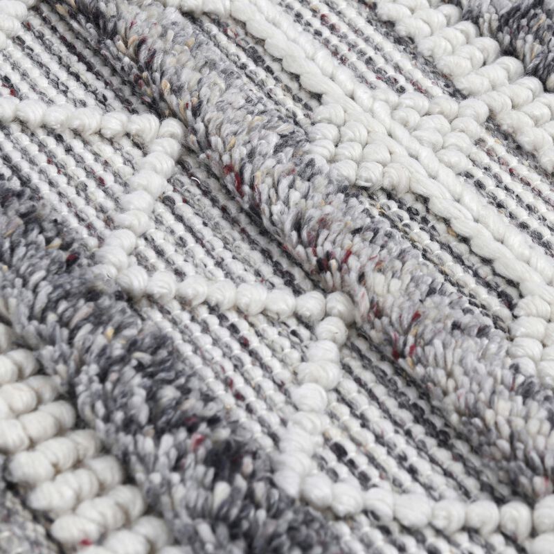 Ako 2 x 3 Indoor Outdoor Small Area Rug, Ivory Abstract Design, Gray Tones