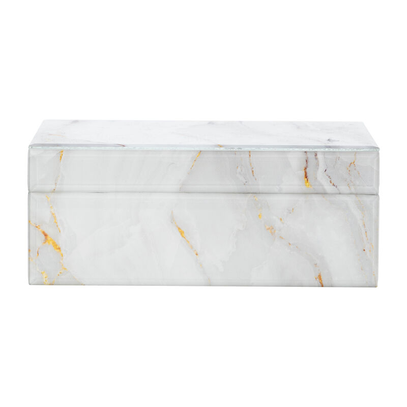White & Gold Wood Decorative Box