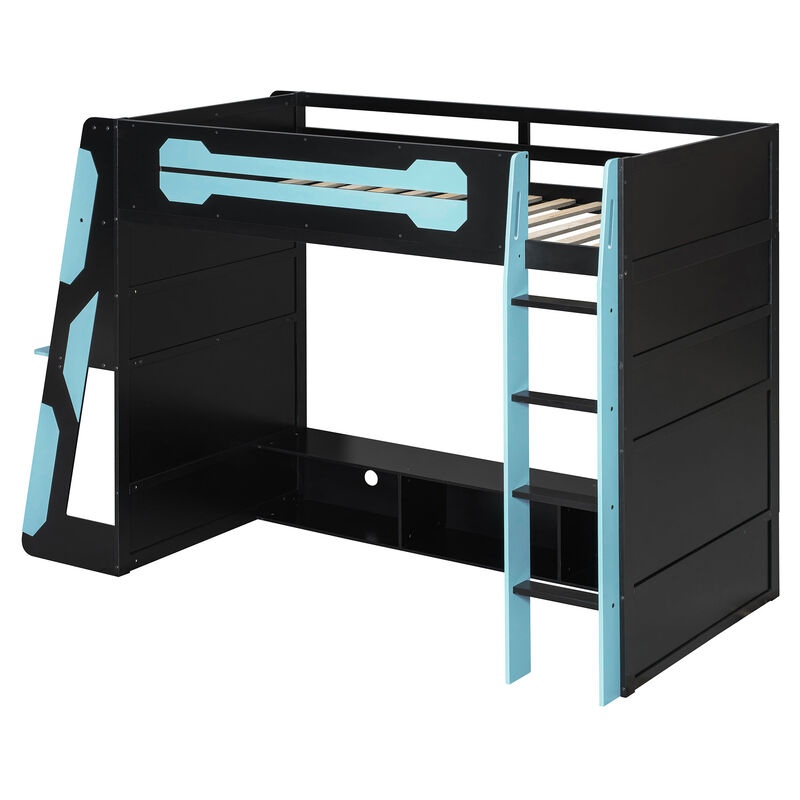 Merax All-in-One Esports Gaming & Work Twin Loft Bed image number 0