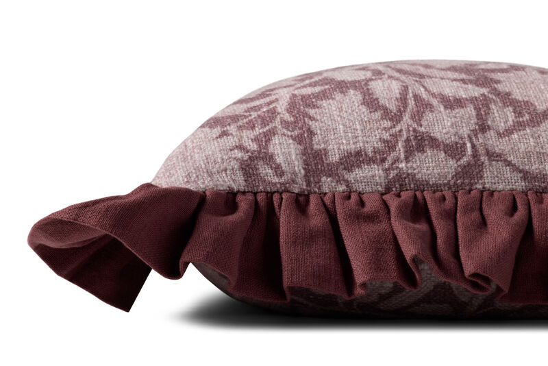 Kathleen Wine 18''x18'' Cover w/ Down Pillow image number 2