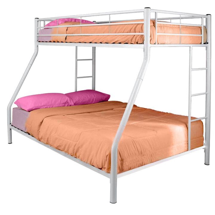 Hivvago White Metal Twin over Full Bunk Bed