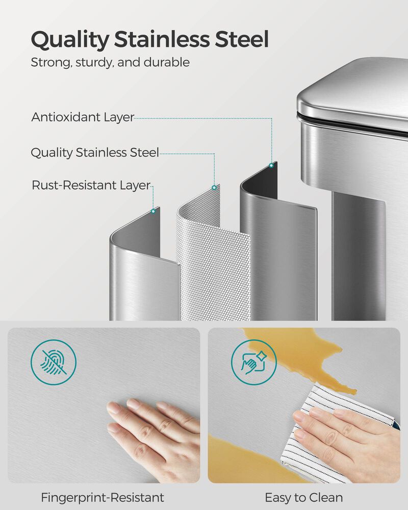 Kitchen Garbage Can with Lid – 10.5 Gallon Size for Everyday Use in Homes, Offices, or Dorm Rooms