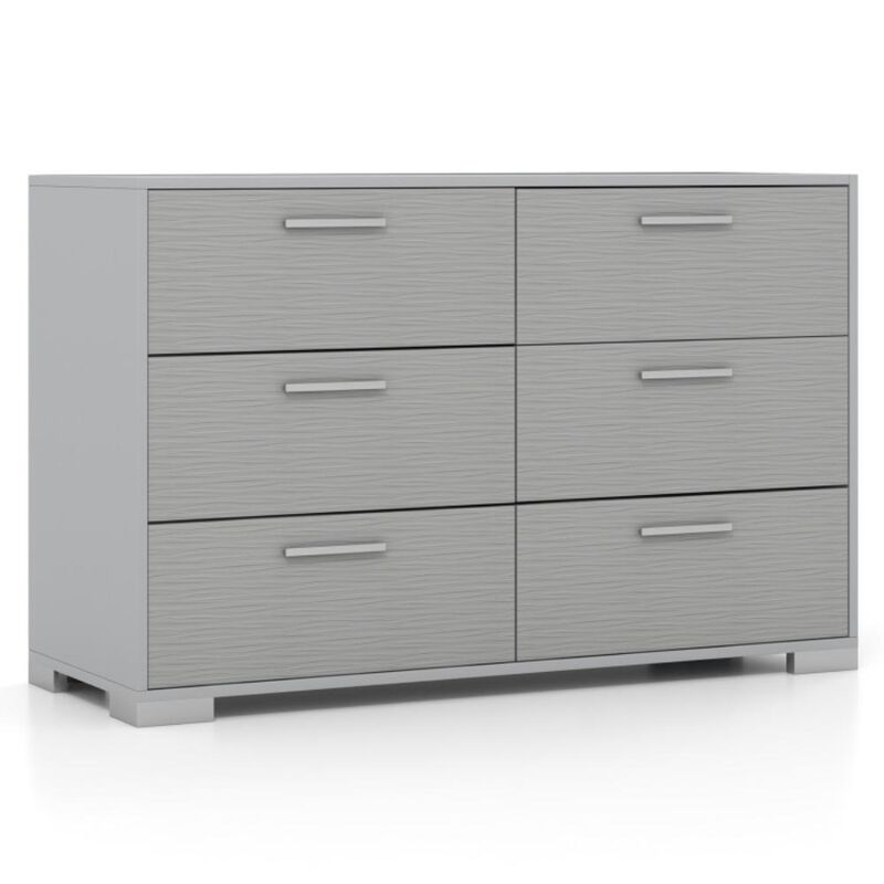 Hivvago 6 Drawer Storage Cabinet with Metal Legs Handles with Anti-Toppling Devices