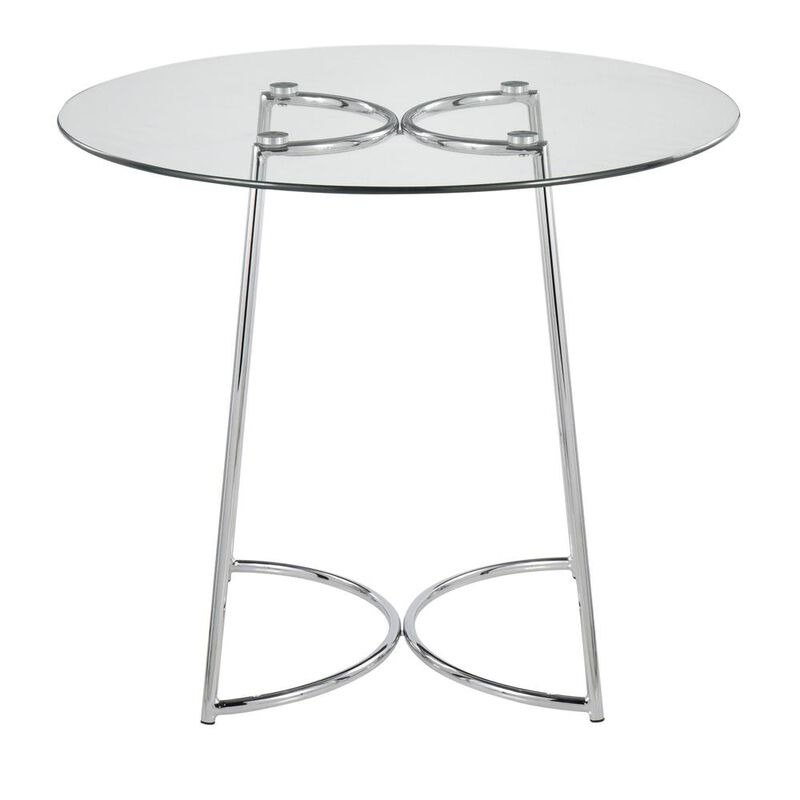 LumiSource Chrome, Clear Glass Cece Dinette Table