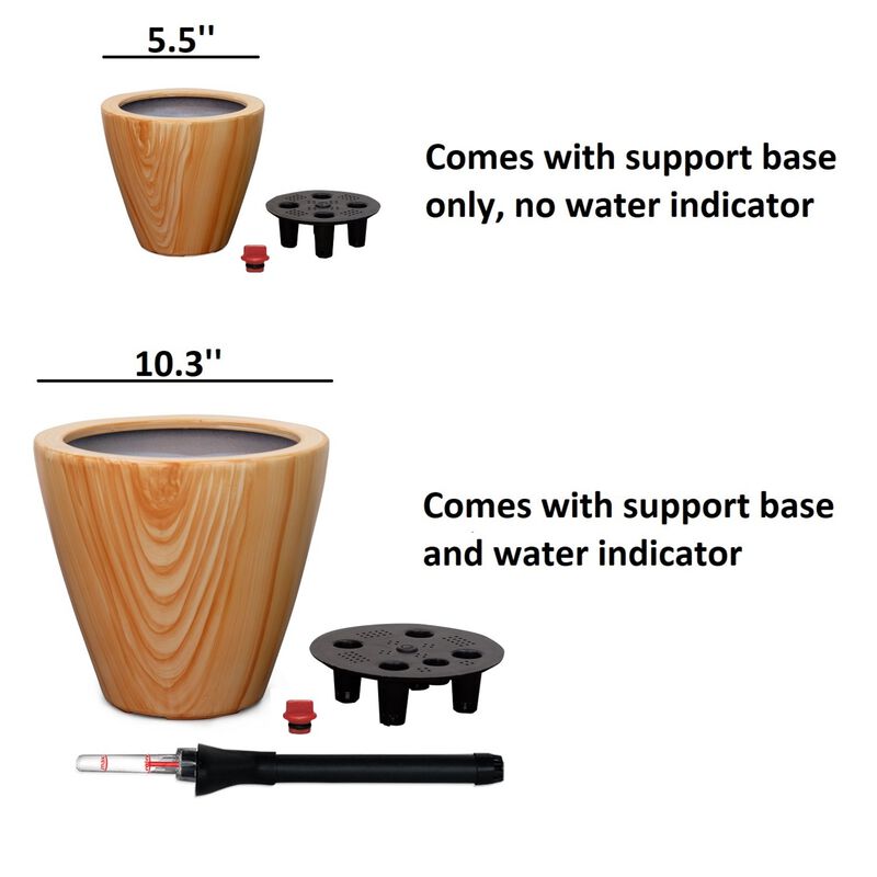 2-Pack 10 in. Light Wood Plastic Self-watering Planter Pot image number 5