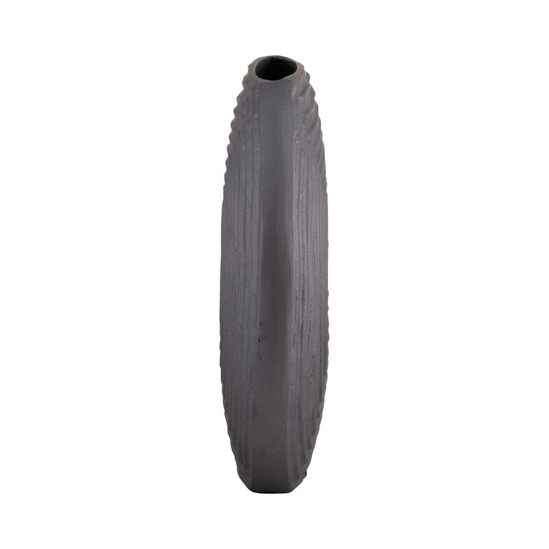 Metal Swirl Pattern Vase, Grey image number 2