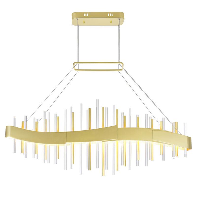 CWI Lighting Millipede 40 in LED Satin Gold Chandelier
