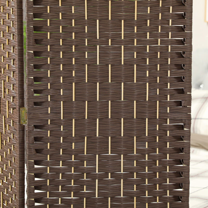 Hivvago 6' Tall Freestanding Wood Privacy Screen with 4 Panels image number 7