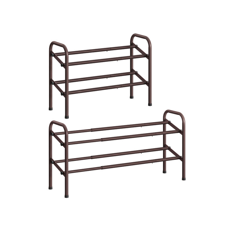 2-Tier Durable Metal Shoe Rack Organizer with Space-Saving Design for Shoes and Storage