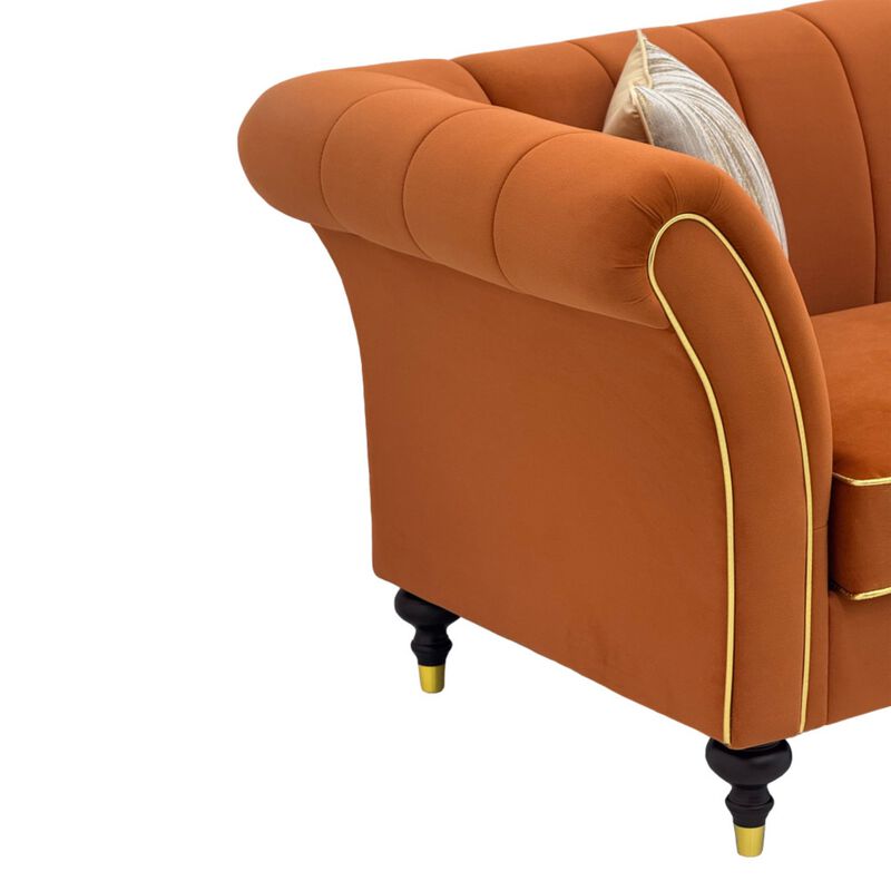 Nixbix Velvet 3‑Seater Chesterfield Sofa image number 4