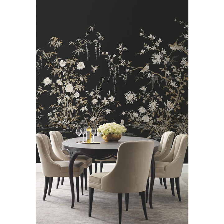 Flowering Vine Chino Black Wall Mural