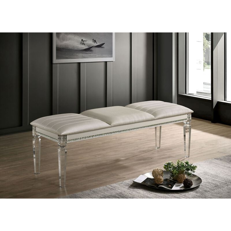 Streamdale Solid Wood Bench with Crystal Accent image number 3