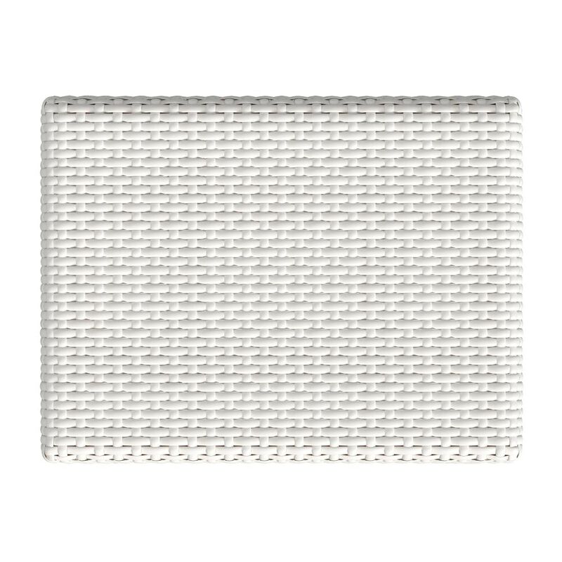 Butler Specialty Robias Rectangular Rattan 30 Bar Stool, Glossy White