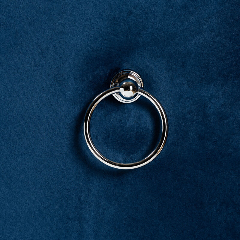 Baxton Studio Honora Navy Blue Velvet Fabric and Silver Metal 2-Piece Dining Chair Set