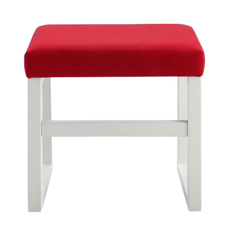 Teamson Home - Bellezza Kids Vanity Stool - White/ Coral Red
