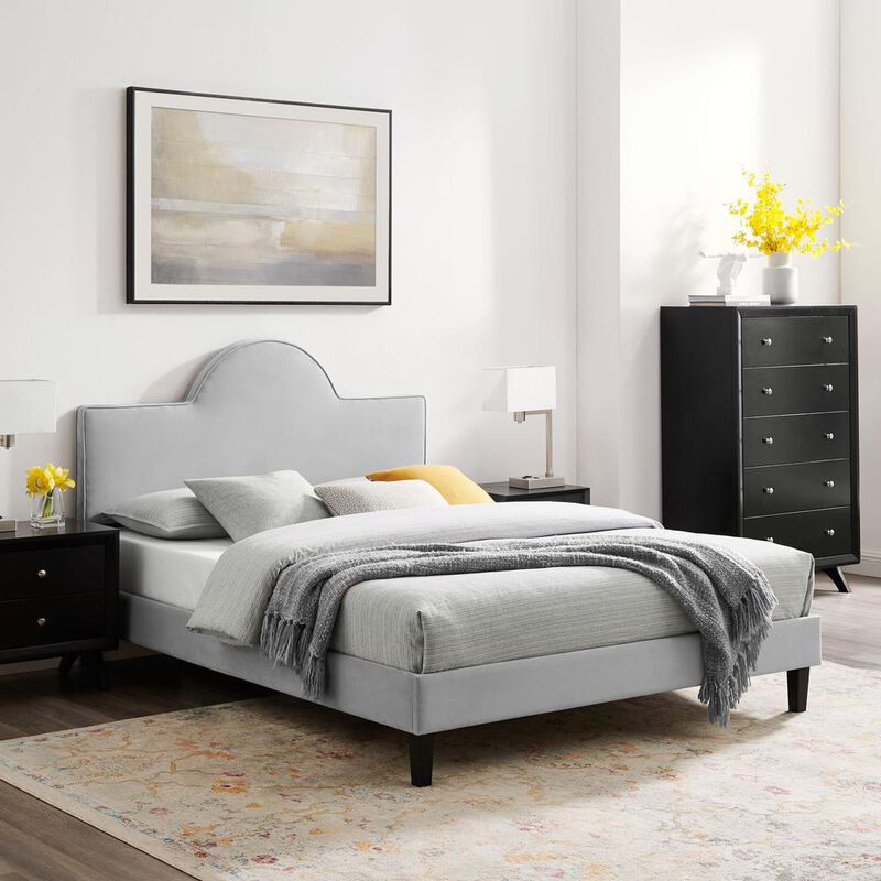 Soleil Performance Velvet King Bed - Light Gray MOD-7035-LGR image number 8