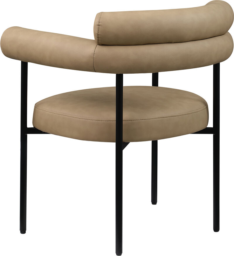 Meridian Furniture Blake Tan Vegan Leather Dining Chair, Set of 2