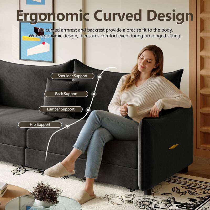 Swofir Pull Out Sleeper Sofa Bed image number 7