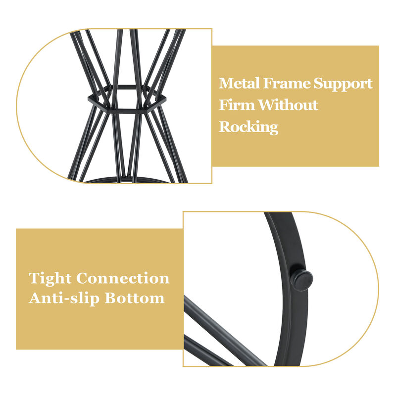 Whisen 31.5" Bar Set, 3-Piece MDF Metal Industrial Style for Home Kitchen image number 3